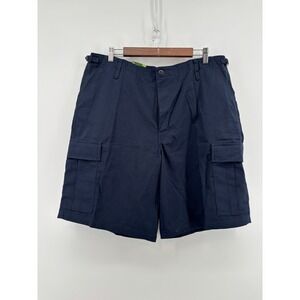 Pudala Uniform RipStop Cargo Shorts Mens Blue Utility Pockets Comfort Large NWT